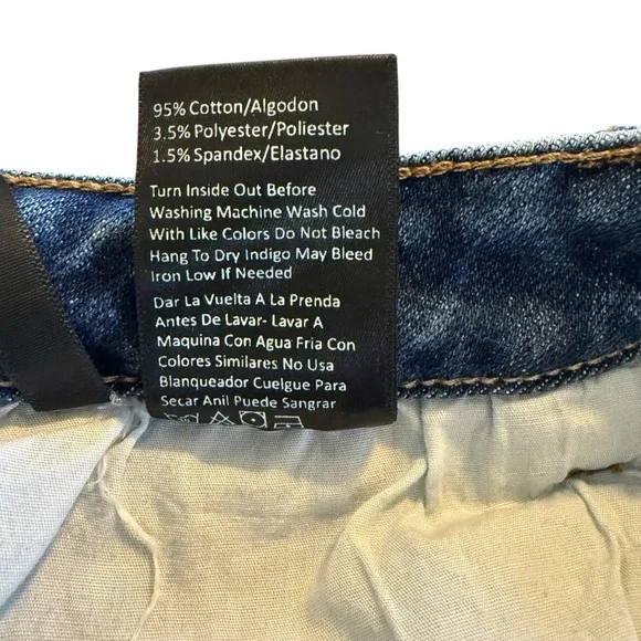 Risen High Rise Distressed Relaxed Fit Skinny Jeans Women’s  size 32/15 - Picture 10 of 14